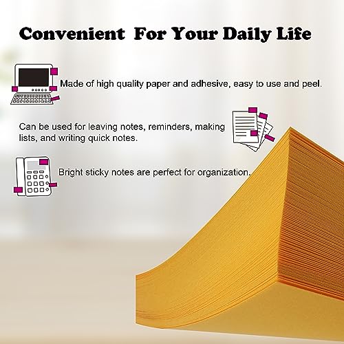 Woswel Sticky Notes Bulk 3 x 3 in, 60 Pads Adhesive Paper Memo, 85 Sheets/Pad, 6 Bright Colors, Self-Stick Notes, Easy to Post for Home, Office, School