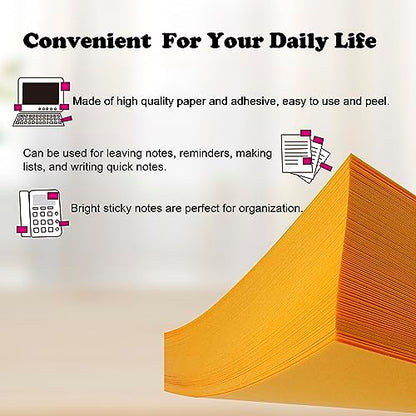Woswel Sticky Notes Bulk 3 x 3 in, 60 Pads Adhesive Paper Memo, 85 Sheets/Pad, 6 Bright Colors, Self-Stick Notes, Easy to Post for Home, Office, School