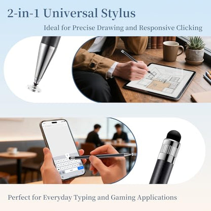 ChaoQ Stylus Pen for Touchscreen 6pcs 2-in-1 Stylus Pen for iPad iPhone | High Sensitivity and Precision Suitable for iPad iPhone Android Tablets and All Touch Screens - (Black) - color: 6 Black