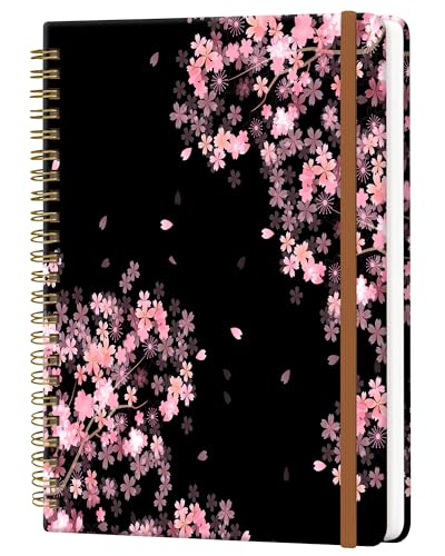 Spiral Journal Notebook for Women, Hardcover A5 College Ruled Notebook, 60 Sheet, Thick Paper, Cute Lined Journal for School, Office & Work, 6 x 8.4 in(Cherry Blossoms Spring) - color: Cherry Blossoms Spring