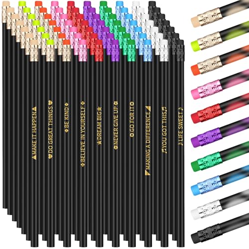 Eersida 80pcs Color Changing Pencil Bulk Back to School Pencils with Eraser Encourage Saying Thermochromic Fun Pencils for Kids Students Classroom First Day of School Gifts (Positive) - style: Positive