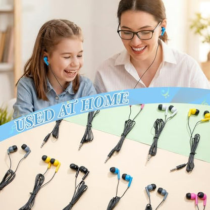 Kigeli 300 Packs Bulk Earbuds Headphones Wired Earphones for Classroom Kids Colorful in Ear Students Ear Buds with 3.5mm Jack for Laptop School Library Supplies, No Microphone (Pure Black) - color: Pure Black