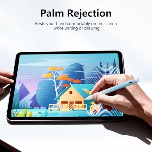 Stylus Pen for iPad 6th-11th Generation-2X Fast Charge Active Pencil Compatible with 2018-2026 Apple iPad Pro 11"/12.9"/M4, iPad Air 3/4/5/M2/M3/M4,iPad mini 5/6/7 Gen-Gradient White Blue - color: White blue