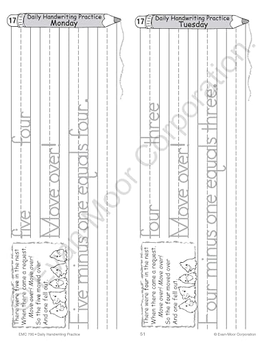 Evan-Moor Daily Handwriting Practice Traditional Manuscript, Kindergarten-Grade 6, Homeschooling and Classroom Resource Workbook, Penmanship, Writing, Letter Placement, Spacing, Alphabet Synonyms