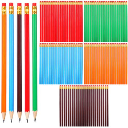 120Pcs #2 Pencils with Eraser, 7.48" Unsharpened Colorful Wooden Pencil, Hexagonal Rainbow Pencils Bulk for Adults Home Office Sketching Supplies