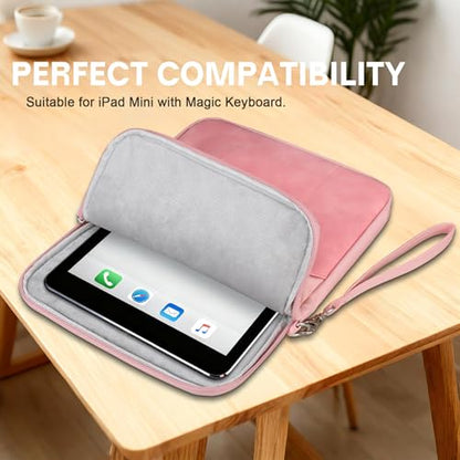 Lacdo iPad mini 7 Sleeve, iPad mini Case Bag, Tablet Sleeve Case for iPad mini 7,6,5,4,3,2 / Samsung Galaxy Tab A7 Lite 8.7" / Tab A 8.0", iPad mini Sleeve Tablet Bag Fit Magic Keyboard, Pink - color: Pink, size: 7-8 Inch