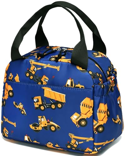 CAMTOP Boys Lunch Box Kids Insulated Lunch Bag Kids Cute Lunchbox for Boys Loncheras Para Niños - color: Engineering Car Blue