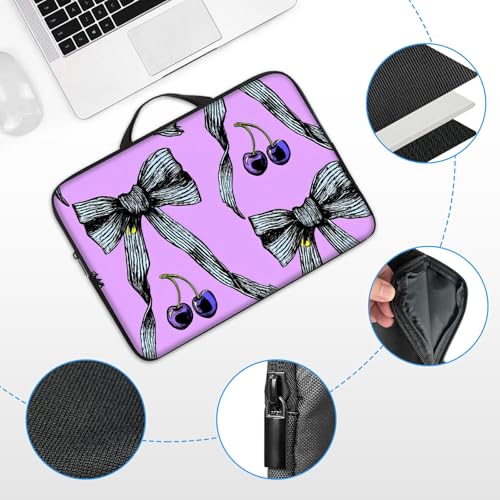 13 13.3 14 inch Laptop Sleeve with Handle, Black Bows Water‑Resistant Laptop Carrying Case for MacBook Air 13-inch/MacBook Pro 13/14 inch/Dell/HP/Lenovo - color: Black Bows, size: 13-14 inch Devices