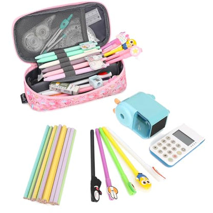 FlowFly Large Capacity Pencil Case for Kids, Boys & Girls – Zippered Multi-Functional Pen Pouch, Soft & Portable Pencil Bag for School, Teens, Students, Rainbow - color: Rainbow