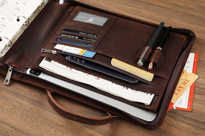 Personalized 3 Ring Check Binder, Business Checkbook Holder Zippered, Engraved for 3 on a Page Checks, Fits 3 & 9 Holes, Dark Khaki - Custom - color: Dark Khaki, size: Custom
