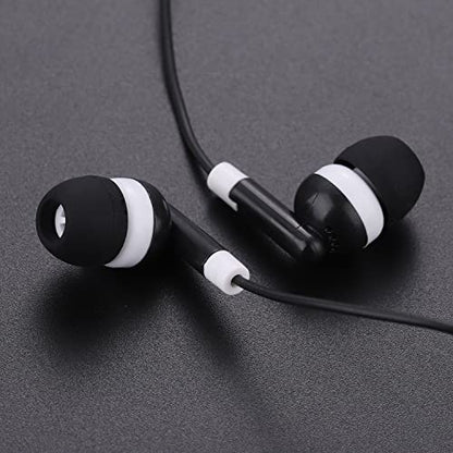 CN-Outlet Wholesale Bulk Individually Bagged Earbuds Headphones 100 Pack for iPhone, Android, MP3 Player(Black)