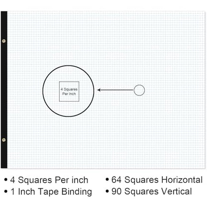 Large Engineering Graph Paper - 22" x 17" Grid Paper, 50 Sheets/100 Pages, 4"x4" Grid Pad, Giant Drafting Pad Sketching Graph Paper for Engineer Architect Designer Mathematician Draftsman