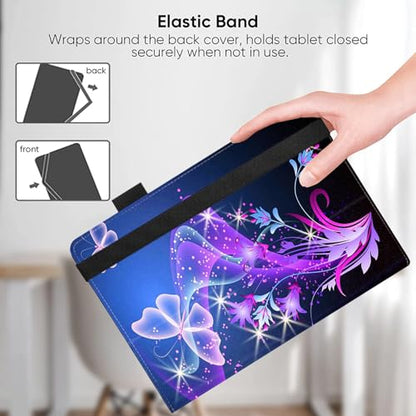 Universal 10 10.1 Inch Android Tablet Case,Slim Folding Stand Cover for All 9"-10.5" Touchscreen Tablet Case with Stylus Pen Holder,Butterfly 02 - color: Butterfly 02