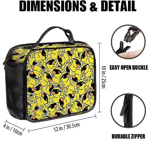 Duck Lunch Bag Reusable Insulated Lunch Box Keep Food Cooler Thermal Lunch Tote for Women Men - color: Duck
