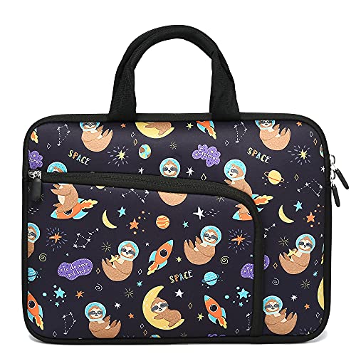 14 15 15.4 15.6 inch Laptop Handle Bag Computer Protect Case Pouch Holder Notebook Sleeve Neoprene Cover Soft Carrying Case with Extra Pockets For Dell Lenovo HP Chromebook (Space Sloth) - color: Space Sloth, size: For 14" 15-15.6 Inch