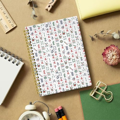 Mahjong Lover Gifts Notebook Journal 5.5x8.3, Funny Mahjong Tile Notebook Gifts for Women Mah Jong Lovers Players, Mah Jong Accessories Journals, Hardcover Spiral Notebooks for Note Taking - color: 4
