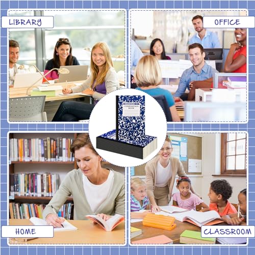 Fainne 12 Pack A5 Composition Notebooks Bulk College Ruled Composition Notebook College Ruled Notebooks Marble Covers Notebook for Student Classroom Office Supplies 8.2 x 5.5(Blue) - color: Blue