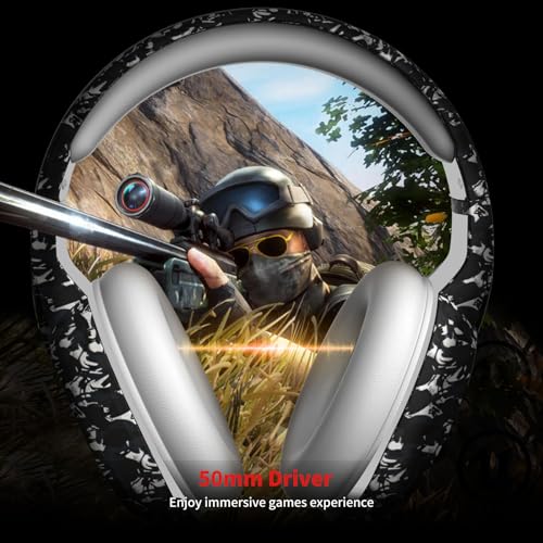 ZIUMIER Camo Gaming Headset for PS4, PS5, Xbox One, PC, Laptop, Mac, Switch, 3.5MM Wired Gaming Headphones with Microphone, Bass Surround, LED Light, Camouflage - color: Camouflage
