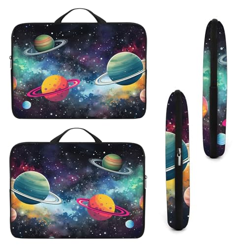 Laptop Sleeve Bag with Handle Computer Protective Soft Cover Case for 14 Inch 13 Inch Laptop,Colorful Planet - color: Colorful Planet