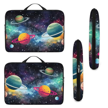 Laptop Sleeve Bag with Handle Computer Protective Soft Cover Case for 14 Inch 13 Inch Laptop,Colorful Planet - color: Colorful Planet