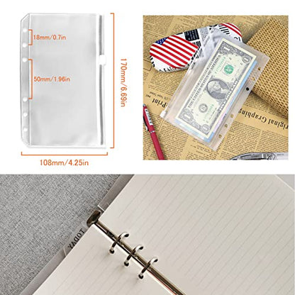 DY.2ten A6-135 Sheets (270 Pages) Graphic Paper Refills + 2 Zipper Pockets + 5 Dividers + Note Tabs + Ruler - color: A6 Lined Paper