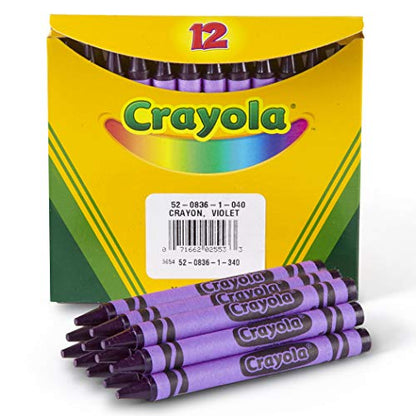 Crayola Crayons, Violet Purple, Single Color Crayon Refill, 12 Count Bulk Crayons, School Supplies - color: Violet, size: 12 Count (Pack of 1)