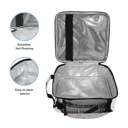 Sport Baseball Lunch Box for Kids Boys Girls, Cooler Insulated Lunch Tote Bag with Adjustable Strap for School Daycare - color: W005
