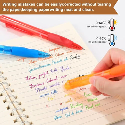 USUAL 0.5mm 8 Color Erasable Gel Pens, Make Mistakes Disappear, Fine Point Retractable Erasable Gel Pens for Writing, Drawing, Office, Planner, School Supplies - color: 8 Colors