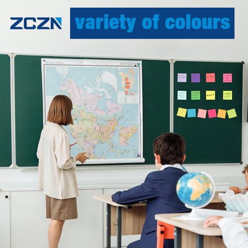 ZCZN 400 Sheets Pop-up Sticky Notes, 3 x 3 Inches, 4 Pads Bright Color Self-Stick Notes, 100 Sheets/Pad, White - color: White