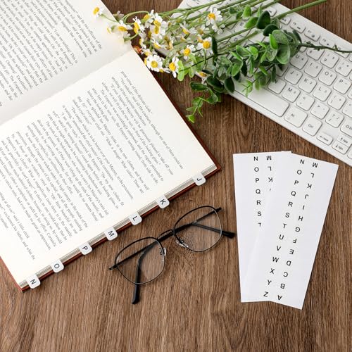 A-Z 26 Alphabet Tabs, Self Adhesive - White and Colorful Letters, 260 Pcs, 10 Sheets - color: Colorful
