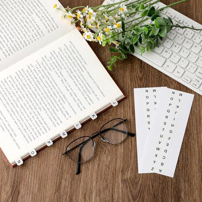A-Z 26 Alphabet Tabs, Self Adhesive - White and Colorful Letters, 260 Pcs, 10 Sheets - color: Colorful