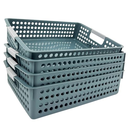 4Pcs Classroom Organization and Storage Paper Tray Holds,Fits 4A paper | Paper Trays for Classroom Toy,Crayons,Handicrafts Storage,Also for Library, Drawers, Office, Kitchen, Bathroom - color: 4Pcs Dark Blue