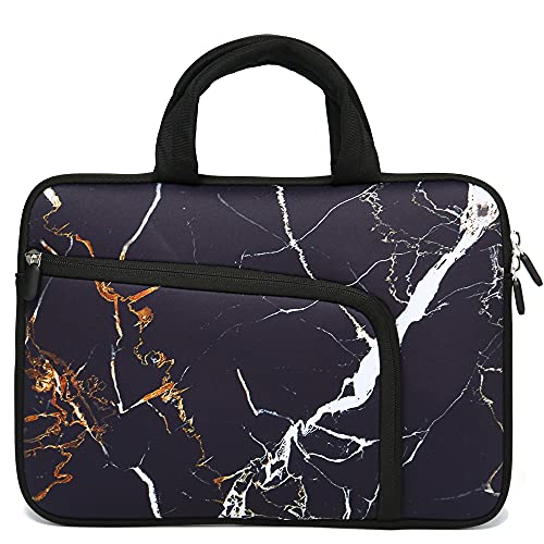 14 15 15.4 15.6 inch Laptop Handle Bag Computer Protect Case Holder Notebook Sleeve Neoprene Cover Soft Carrying Case with Extra Pockets For Dell Lenovo Toshiba HP Chromebook ASUS Acer(Black Marble) - color: Black Marble, size: For 14" 15-15.6 Inch