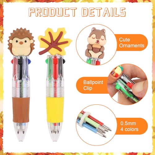 CCINEE 24pcs Thanksgiving Mini Multicolor Pens, Fall Turkey Pumpkins Retractable Writing Pen In One Holiday Ballpoint Pens for Students Teacher Office Coworker Gifts Classroom Prize Goody Bag Stuffers - color: Brown