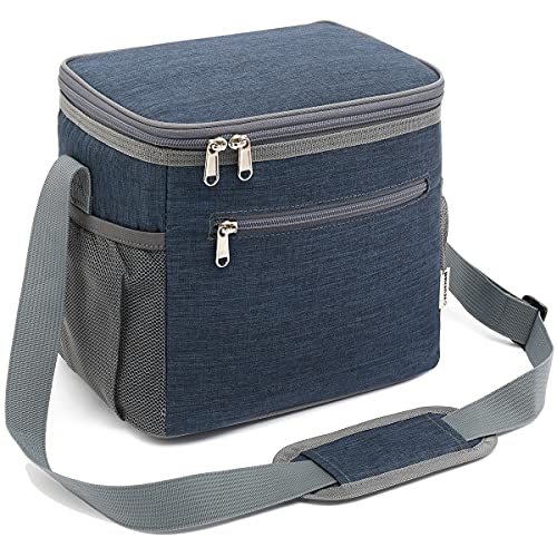 GYEUKHAM Navy Unisex Meal Holder, Durable & Safe, Long-Term Insulation, Leakproof & Water-Resistant, Large Capacity & Multi Compartments, Wide-Open-Design & Portable - color: Navy