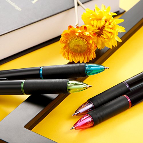 JOVITEC 12 Pcs Multicolor Ballpoint Pens 0.7 mm 4 in 1 Retractable Ballpoint Pens 4 Colors Gel Ink Ball Point Pen School Supplies Back to School Gift for Students Teacher Coworker Nurse Office