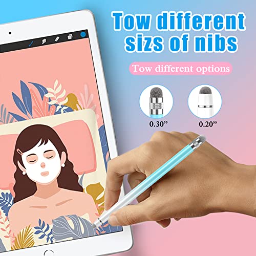 Bopomofo 2PCS Stylus Pen for Touchscreen,High Sensitivity & Precision | Metal Barrel,Fiber Tip,No Charging,Compatible with iPhone iPad Android Microsoft Surface Nintendo Switch Touch Screen - color: B-White Pink/White Blue