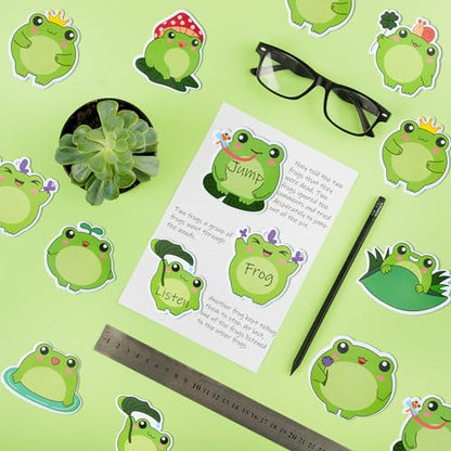 Xqumoi 30 Pack Frog Sticky Notes, Total 600 Sheets, Cute Cartoon Frog Self Sticky Notepads Writing Memo Pads Animal Page Marker for Office School Student Birthday Party Favors Goodies Bag Fillers - style: Frog