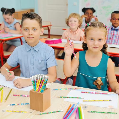 Xqumoi 60Pcs Back to School Pencils with Erasers - 4 Designs #2 HB Pencil in Bulk Welcome Back to School Stationery for Student Classroom Rewards Goodie Bag Fillers Birthday Party Favors Supplies - style: Back to School