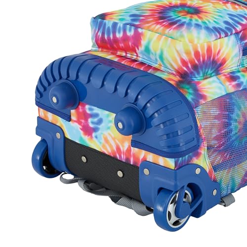 Travelers Club 4 Piece Rolling Backpack Set With Accessories, Tie Dye - color: Tie Dye