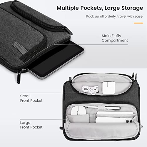 MoKo 9-11 Inch Tablet Sleeve Bag with Double Pockets - color: Black & Gray, style: 9-11 Inch