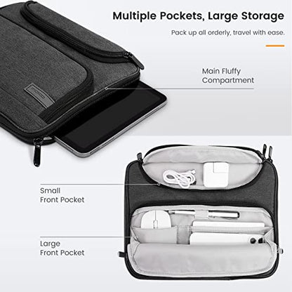 MoKo 9-11 Inch Tablet Sleeve Bag with Double Pockets - color: Black & Gray, style: 9-11 Inch
