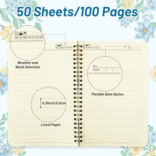 Xqumoi 2Pack A5 Floral Cross Religious Spiral Notebooks - Bible Verses Writing Notebooks, Ruled Lined Journal, Inspirational Christian Christmas Gift, Sunday School Supply (Pink & Blue) - style: D-Pink Blue Floral