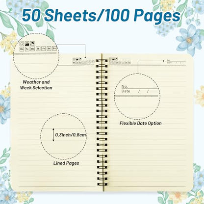 Xqumoi 2Pack A5 Floral Cross Religious Spiral Notebooks - Bible Verses Writing Notebooks, Ruled Lined Journal, Inspirational Christian Christmas Gift, Sunday School Supply (Pink & Blue) - style: D-Pink Blue Floral