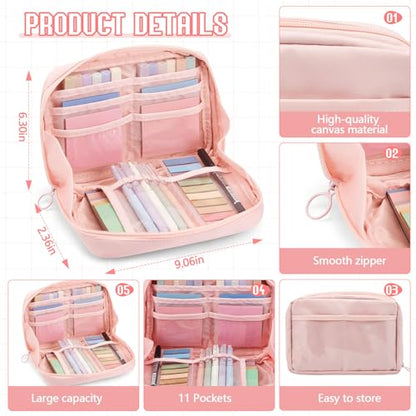 Jutom 39 Pcs Aesthetic Book Annotation Kit Highlighter with Case Bag Gel Pen Transparent Sticky Note Taking Bible Supplies(Pink,Kawaii Style) - color: Pink, style: Kawaii Style