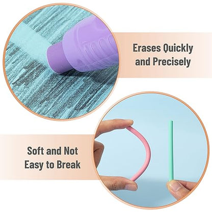 Mr. Pen- Retractable Mechanical Eraser Pens, 6 Pack, Vibrant Colors | Latex-Free Precision Pencil Erasers for Artists, Students, Drawing, Sketching & Drafting | Latex-Free Precision Pencil Erasers for Artists, Students, Drawing, Sketching & Drafting - col