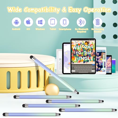 Stylus Pen for Touch Screens, Compatible with All Capacitive Touch Screens, Precision Rubber Tips& High Sensitivity (Gradient Light Blue) - color: Gradient light blue