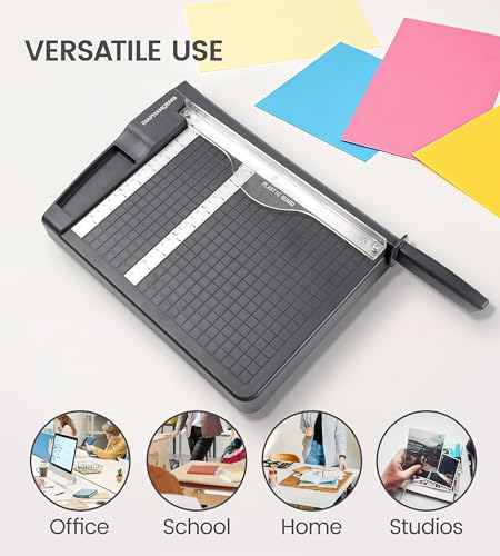 Paper Cutter,Paper Trimmer12" Cutting Length Heavy Duty Guillotine Paper Slicer with Safety Guard and Blade Lock,12 Sheets Capacity,Ideal for Offices,Homes,Printing Shops,Photo Studios - color: Grey