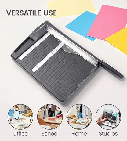Paper Cutter,Paper Trimmer12" Cutting Length Heavy Duty Guillotine Paper Slicer with Safety Guard and Blade Lock,12 Sheets Capacity,Ideal for Offices,Homes,Printing Shops,Photo Studios - color: Grey