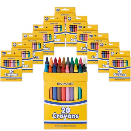 Trail maker Bulk Crayons for Kids (500 Count) Classroom School Supplies, Party Favors, Donations, Daycare, Preschool & Summer Camp (25 Boxes of 20 Crayons) - color: 500 count (25 Packs of 20 Crayons)